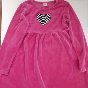 Gymboree Pink Empire Waist Long Sleeve Velour Dress Size 9